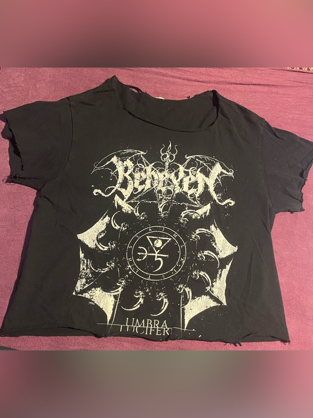 Black Graphic Gothic Band Tee